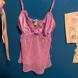 La SENZA lingerie butterfly y2k baby purple doll sleepwear sheeth top